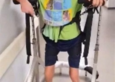 man using gait harness system