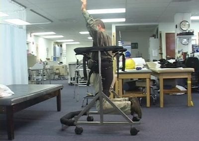 Man demonstrating the Gait Harness System