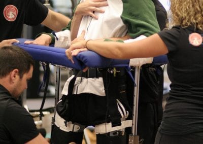 Man using the Gait Harness System with therapists